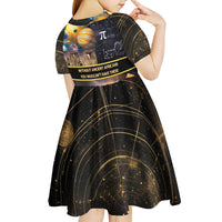 Ancient African Achievements Kid Short Sleeve Dress Egyptian Pyramids Galaxy