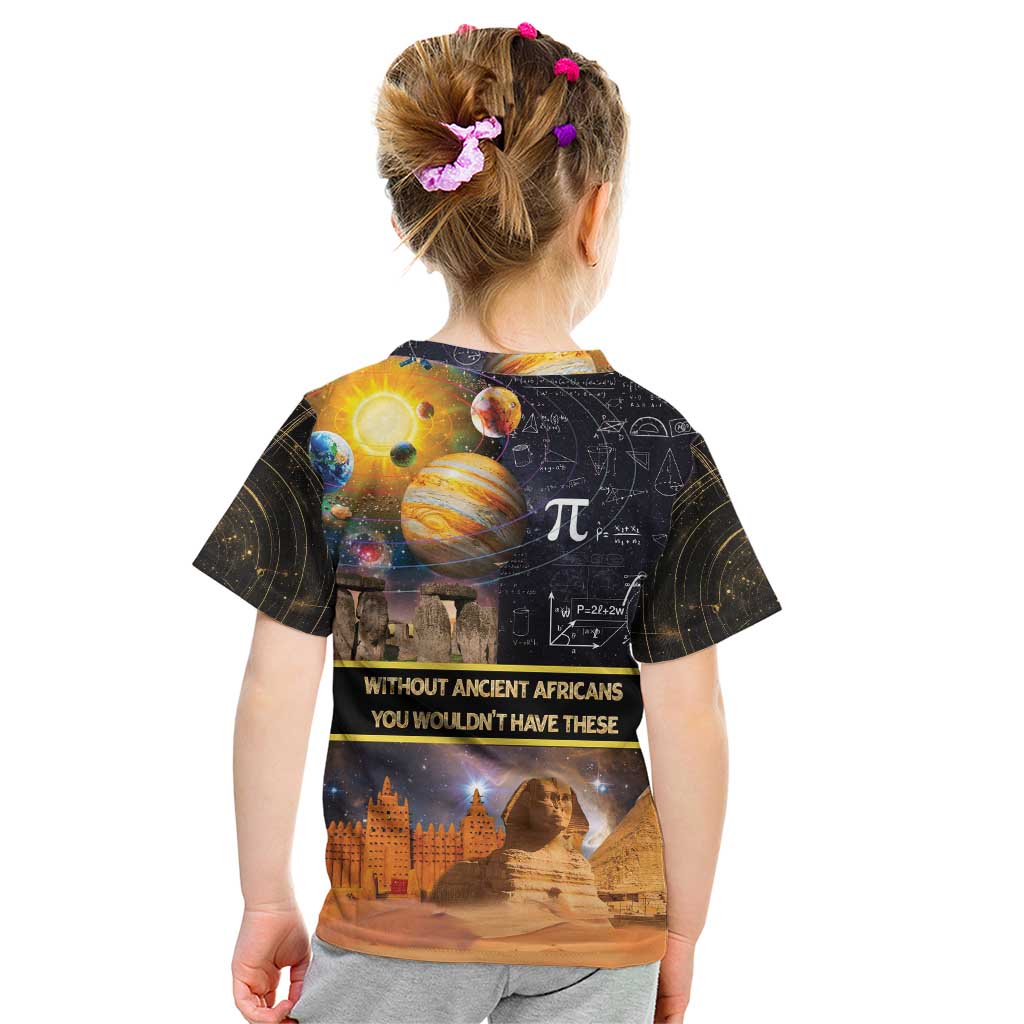 Ancient African Achievements Kid T Shirt Egyptian Pyramids Galaxy