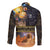 Ancient African Achievements Long Sleeve Button Shirt Egyptian Pyramids Galaxy