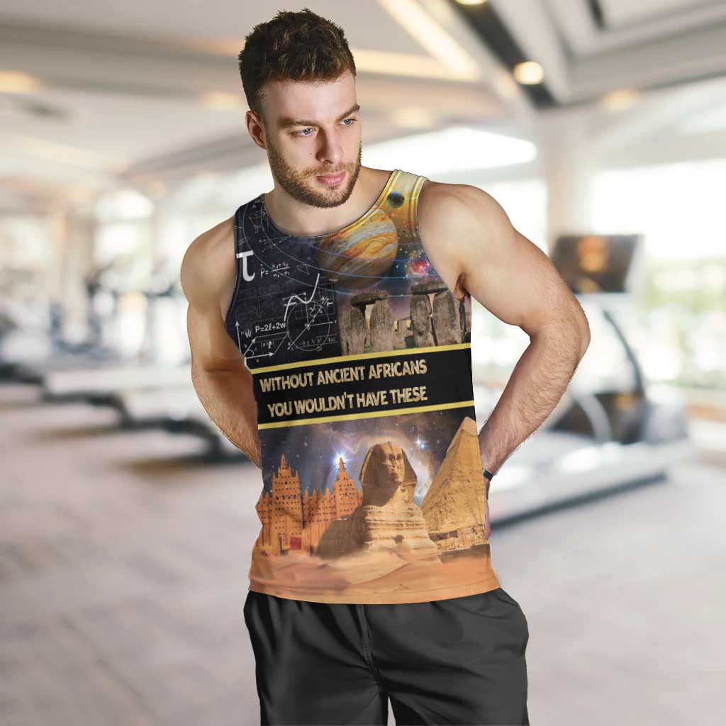 Ancient African Achievements Men Tank Top Egyptian Pyramids Galaxy