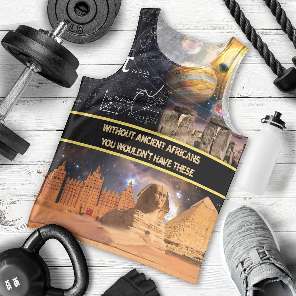 Ancient African Achievements Men Tank Top Egyptian Pyramids Galaxy