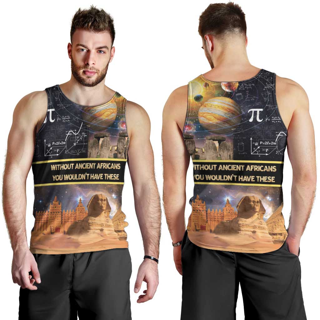 Ancient African Achievements Men Tank Top Egyptian Pyramids Galaxy