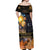 Ancient African Achievements Off Shoulder Maxi Dress Egyptian Pyramids Galaxy