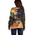 Ancient African Achievements Off Shoulder Sweater Egyptian Pyramids Galaxy