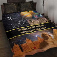 Ancient African Achievements Quilt Bed Set Egyptian Pyramids Galaxy