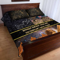 Ancient African Achievements Quilt Bed Set Egyptian Pyramids Galaxy