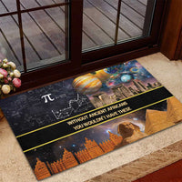 Ancient African Achievements Rubber Doormat Egyptian Pyramids Galaxy
