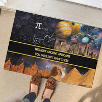 Ancient African Achievements Rubber Doormat Egyptian Pyramids Galaxy