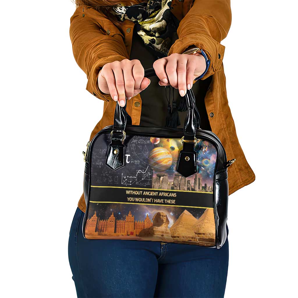 Ancient African Achievements Shoulder Handbag Egyptian Pyramids Galaxy