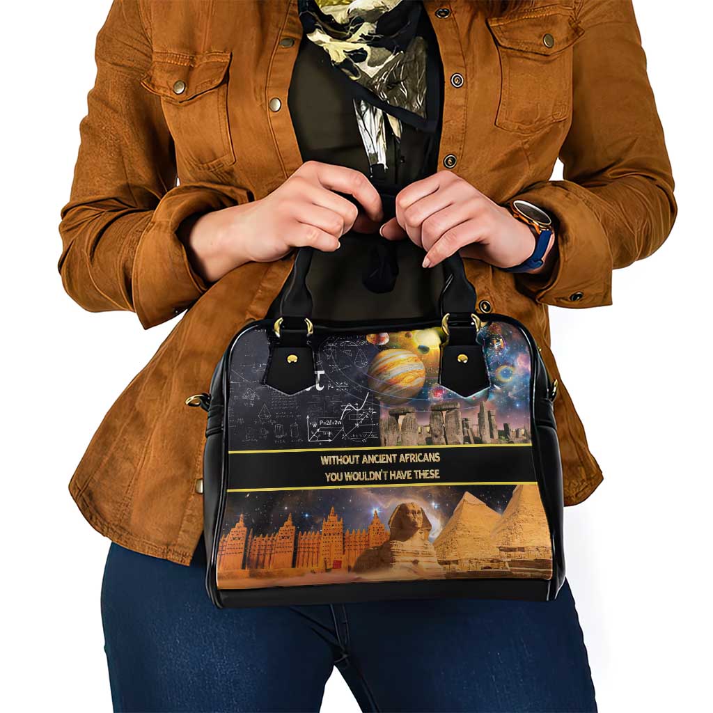 Ancient African Achievements Shoulder Handbag Egyptian Pyramids Galaxy