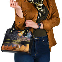 Ancient African Achievements Shoulder Handbag Egyptian Pyramids Galaxy