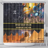 Ancient African Achievements Shower Curtain Egyptian Pyramids Galaxy