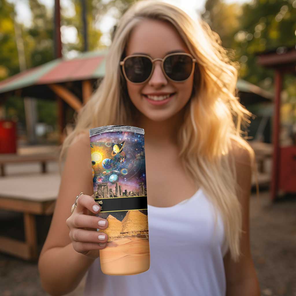 Ancient African Achievements Skinny Tumbler Egyptian Pyramids Galaxy