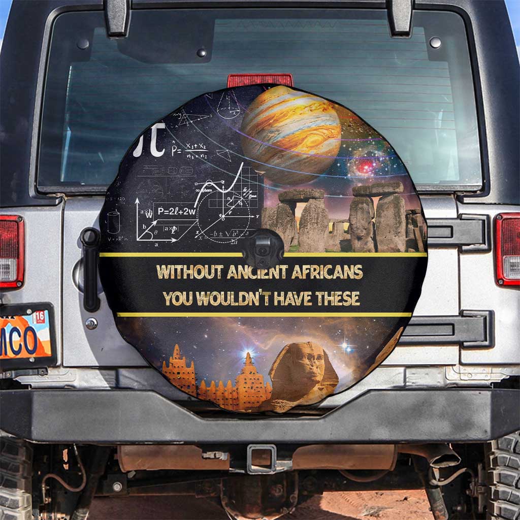 Ancient African Achievements Spare Tire Cover Egyptian Pyramids Galaxy