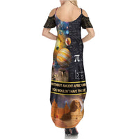 Ancient African Achievements Summer Maxi Dress Egyptian Pyramids Galaxy
