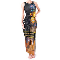 Ancient African Achievements Tank Maxi Dress Egyptian Pyramids Galaxy
