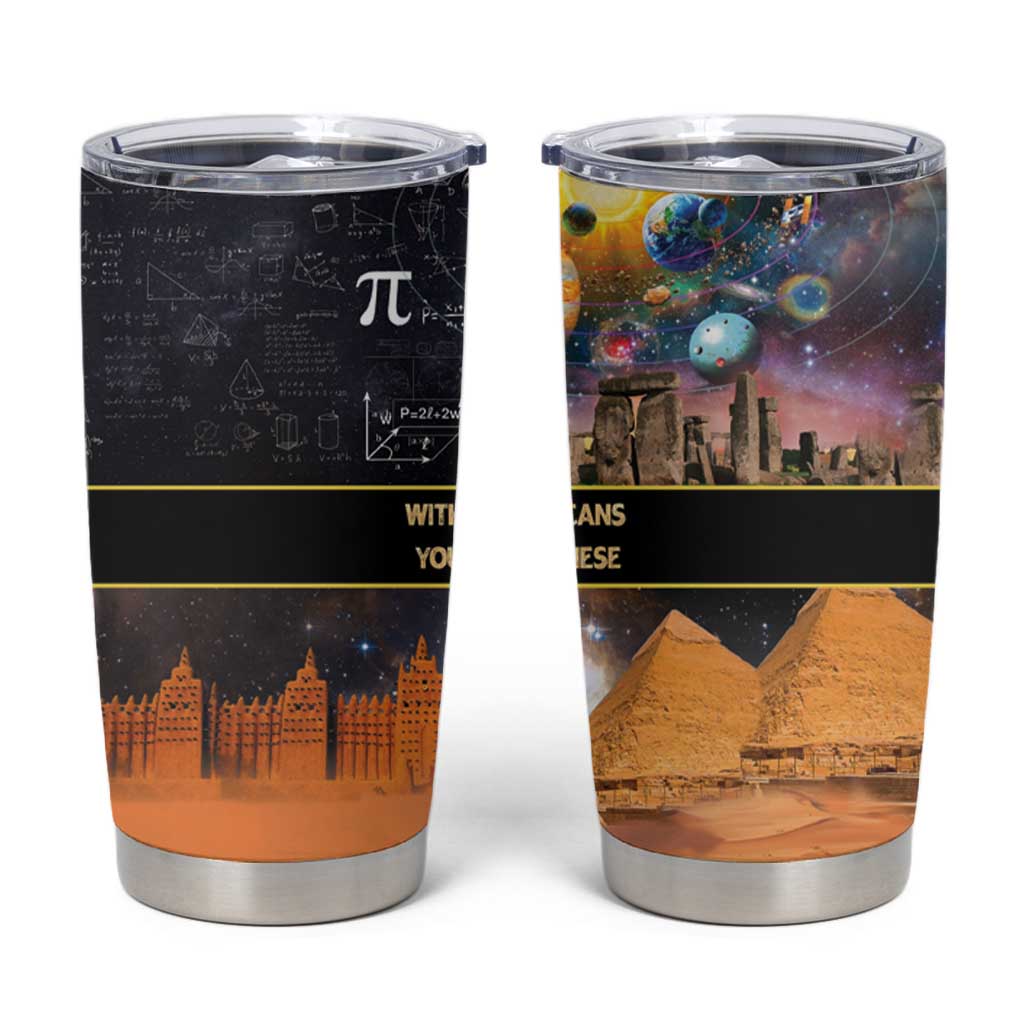 Ancient African Achievements Tumbler Cup Egyptian Pyramids Galaxy