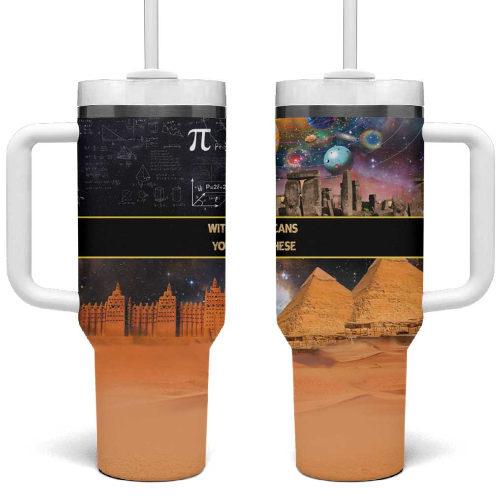 Ancient African Achievements Tumbler With Handle Egyptian Pyramids Galaxy