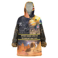 Ancient African Achievements Wearable Blanket Hoodie Egyptian Pyramids Galaxy