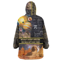 Ancient African Achievements Wearable Blanket Hoodie Egyptian Pyramids Galaxy