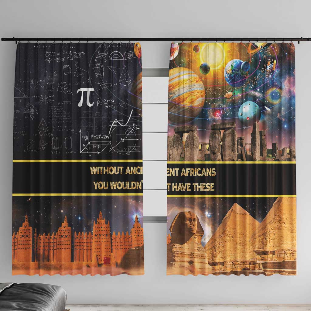 Ancient African Achievements Window Curtain Egyptian Pyramids Galaxy