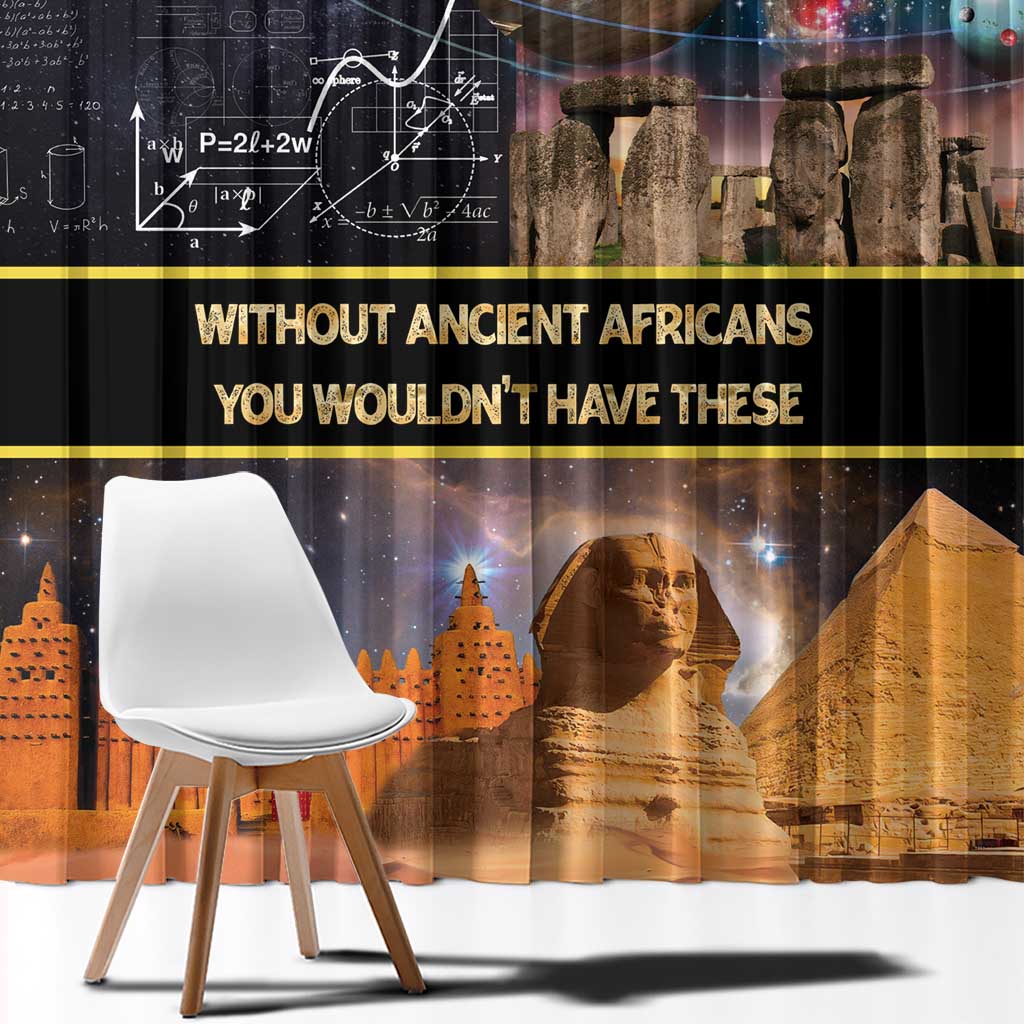 Ancient African Achievements Window Curtain Egyptian Pyramids Galaxy
