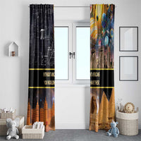 Ancient African Achievements Window Curtain Egyptian Pyramids Galaxy