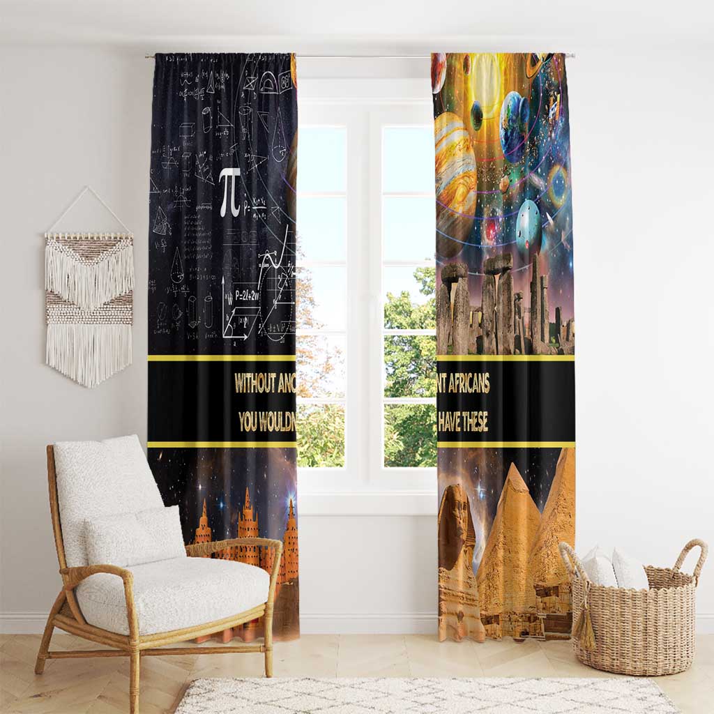 Ancient African Achievements Window Curtain Egyptian Pyramids Galaxy