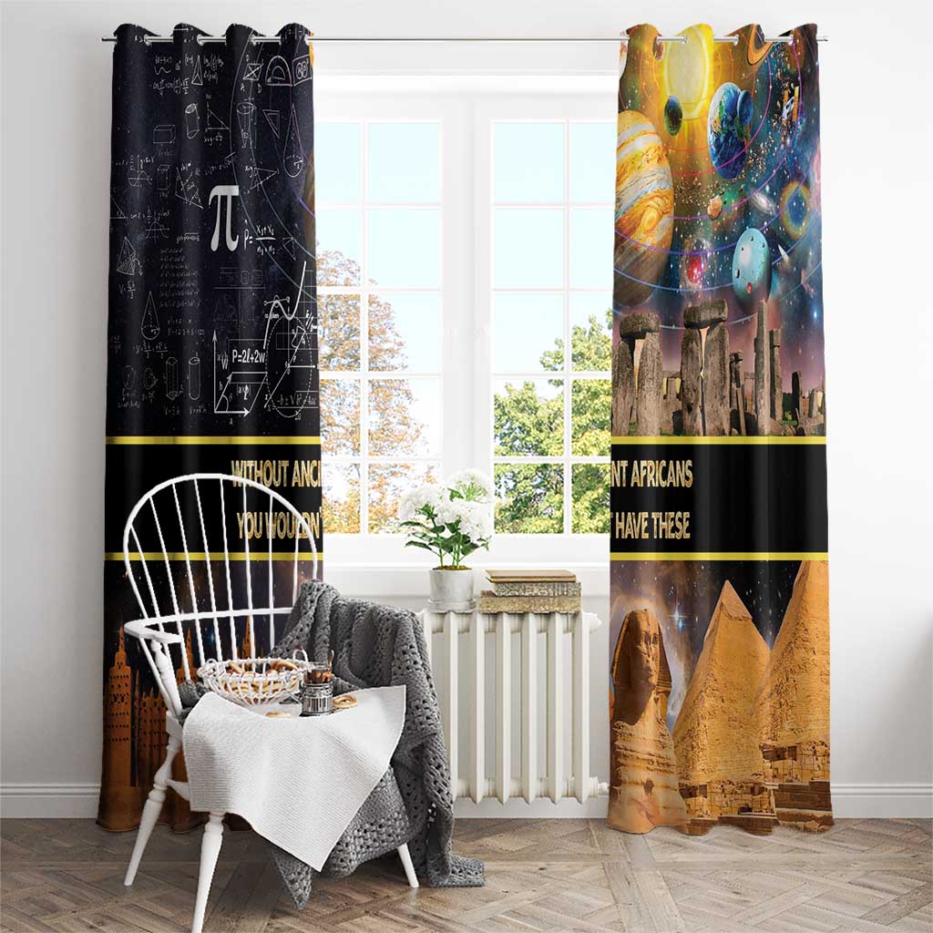 Ancient African Achievements Window Curtain Egyptian Pyramids Galaxy