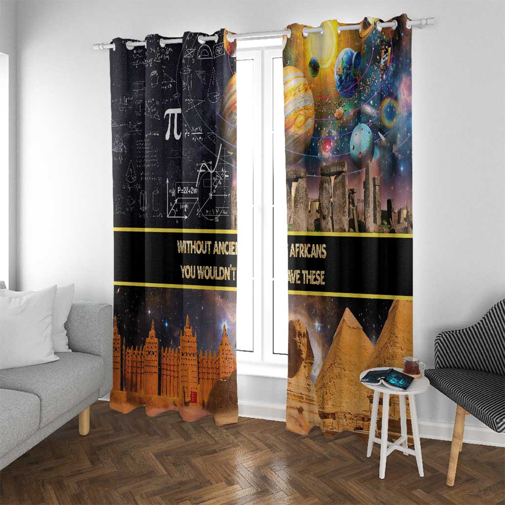 Ancient African Achievements Window Curtain Egyptian Pyramids Galaxy