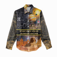 Ancient African Achievements Women Casual Shirt Egyptian Pyramids Galaxy