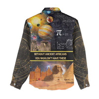 Ancient African Achievements Women Casual Shirt Egyptian Pyramids Galaxy