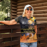 Ancient African Achievements Women Polo Shirt Egyptian Pyramids Galaxy