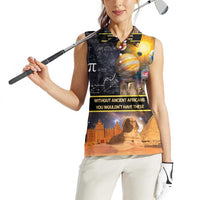 Ancient African Achievements Women Sleeveless Polo Shirt Egyptian Pyramids Galaxy