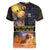 Ancient African Achievements Women V-Neck T-Shirt Egyptian Pyramids Galaxy