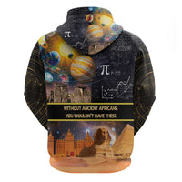 Ancient African Achievements Zip Hoodie Egyptian Pyramids Galaxy