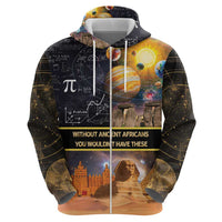 Ancient African Achievements Zip Hoodie Egyptian Pyramids Galaxy