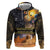 Ancient African Achievements Zip Hoodie Egyptian Pyramids Galaxy