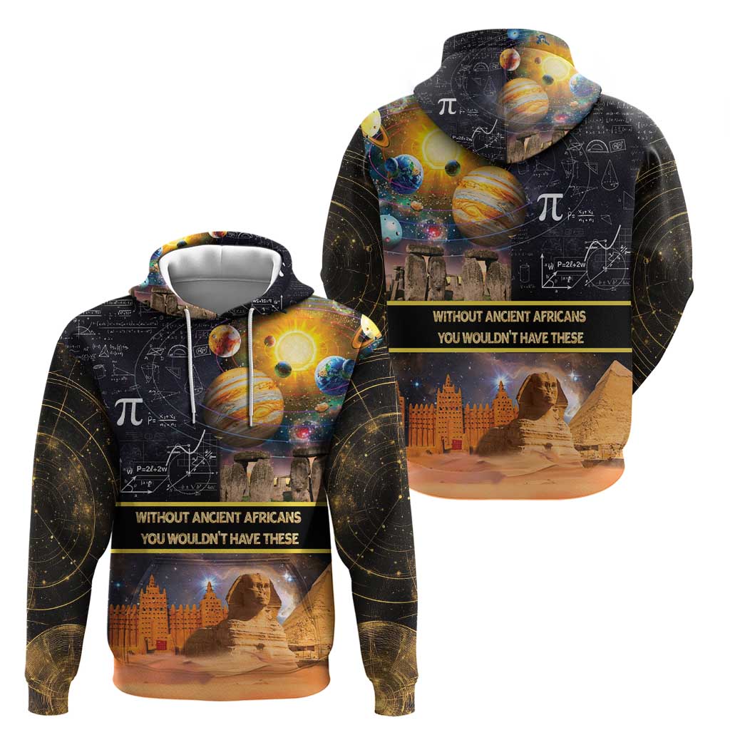 Ancient African Achievements Zip Hoodie Egyptian Pyramids Galaxy