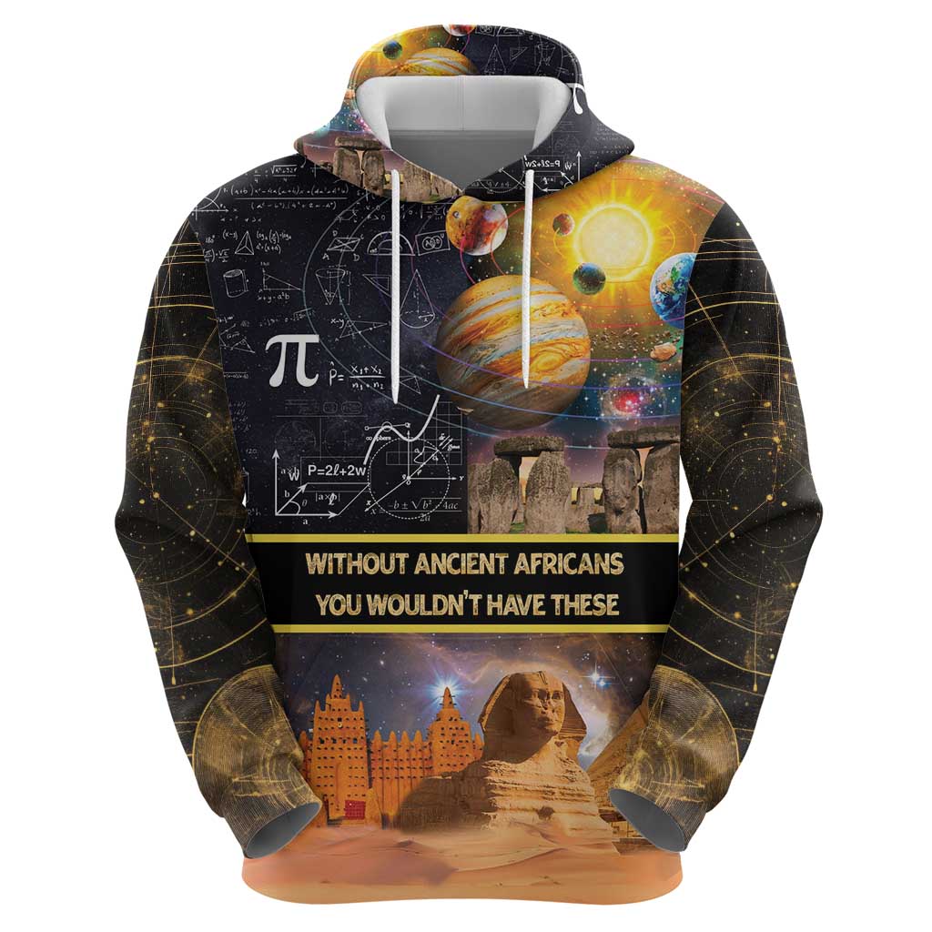 Ancient African Achievements Zip Hoodie Egyptian Pyramids Galaxy