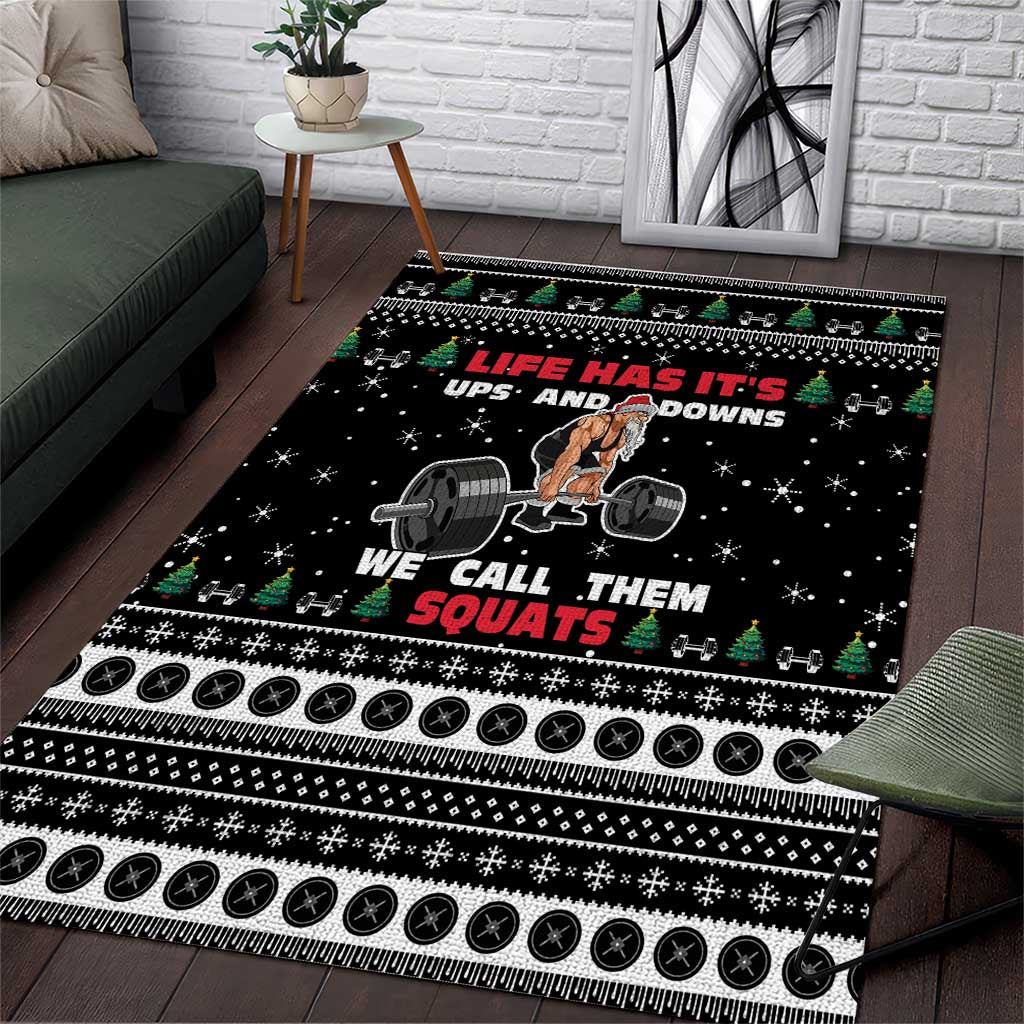 Santa Claus Love Gym Area Rug Christmas Santa Does Weightlifting DT04 - Wonder Print Shop