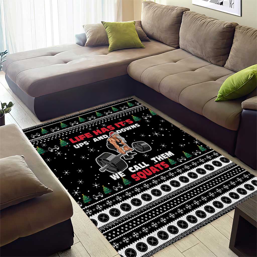 Santa Claus Love Gym Area Rug Christmas Santa Does Weightlifting DT04 - Wonder Print Shop