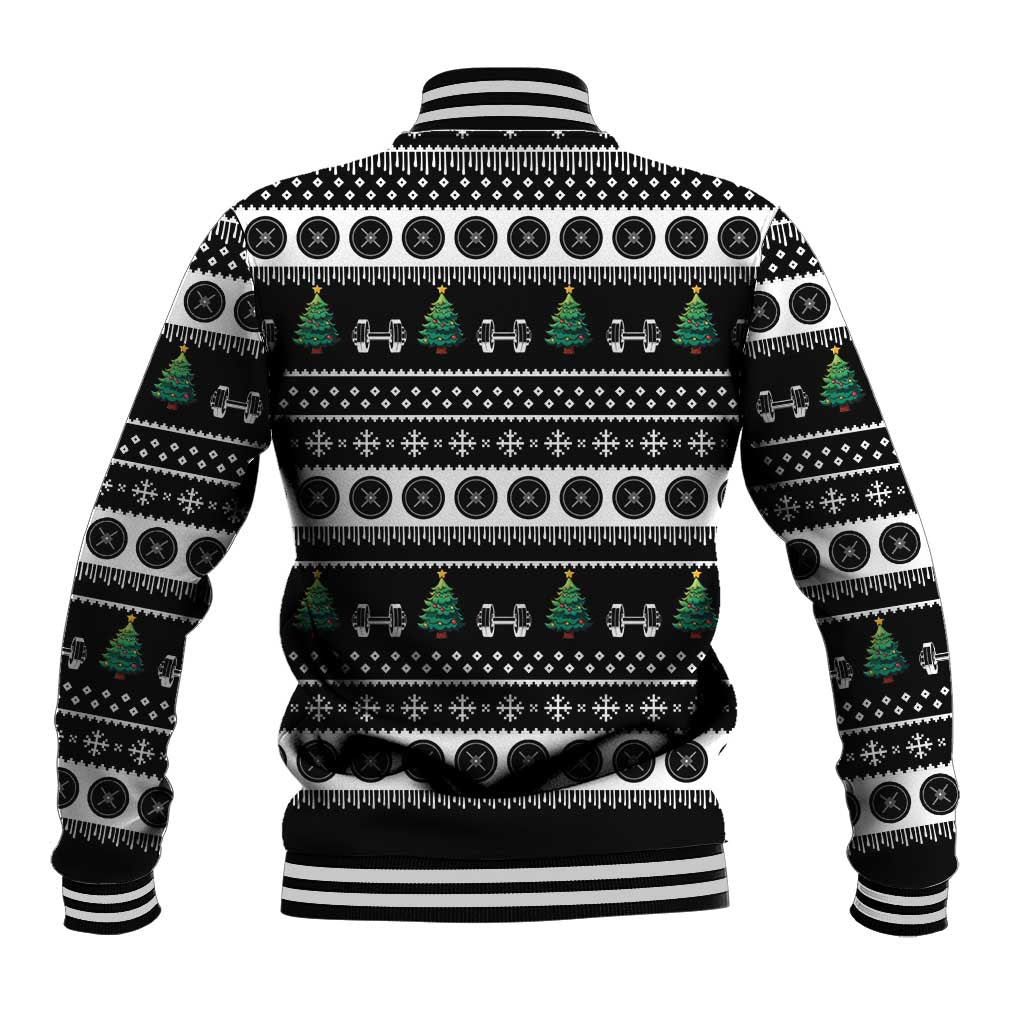 Santa Claus Love Gym Baseball Jacket Christmas Santa Does Weightlifting DT04 - Wonder Print Shop