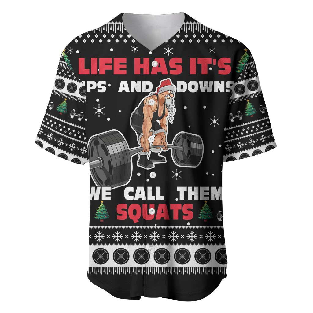 Santa Claus Love Gym Baseball Jersey Christmas Santa Does Weightlifting DT04 - Wonder Print Shop