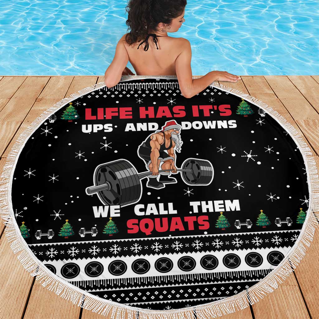 Santa Claus Love Gym Beach Blanket Christmas Santa Does Weightlifting DT04 - Wonder Print Shop