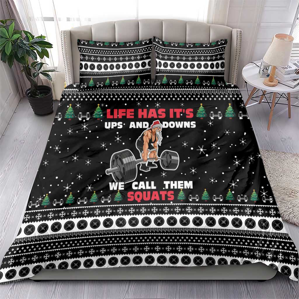 Santa Claus Love Gym Bedding Set Christmas Santa Does Weightlifting DT04 - Wonder Print Shop