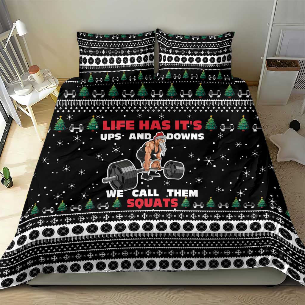 Santa Claus Love Gym Bedding Set Christmas Santa Does Weightlifting DT04 - Wonder Print Shop