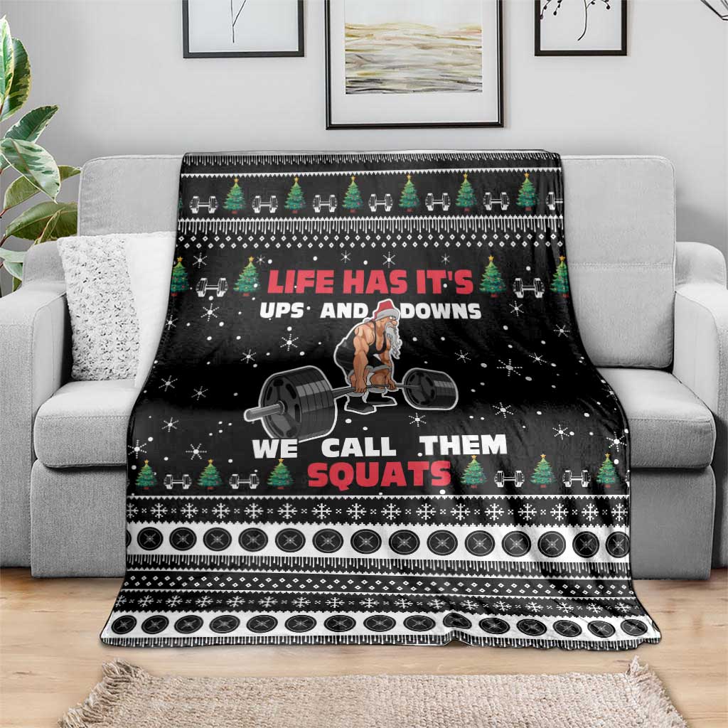 Santa Claus Love Gym Blanket Christmas Santa Does Weightlifting