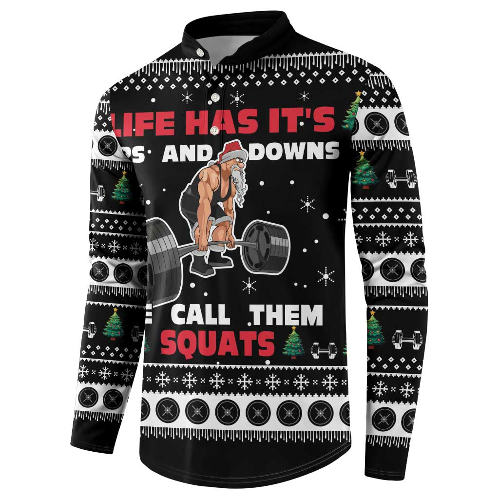 Santa Claus Love Gym Button Sweatshirt Christmas Santa Does Weightlifting DT04 - Wonder Print Shop