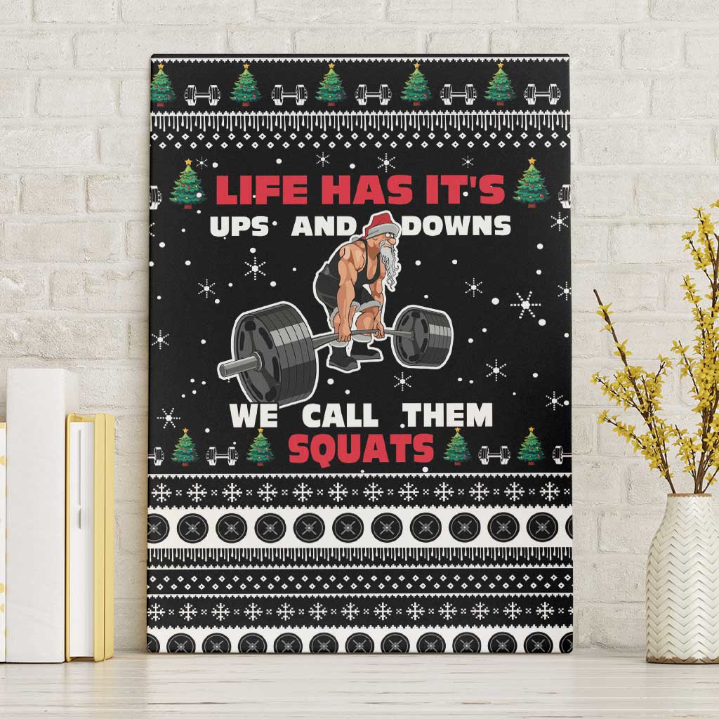 Santa Claus Love Gym Canvas Wall Art Christmas Santa Does Weightlifting DT04 - Wonder Print Shop